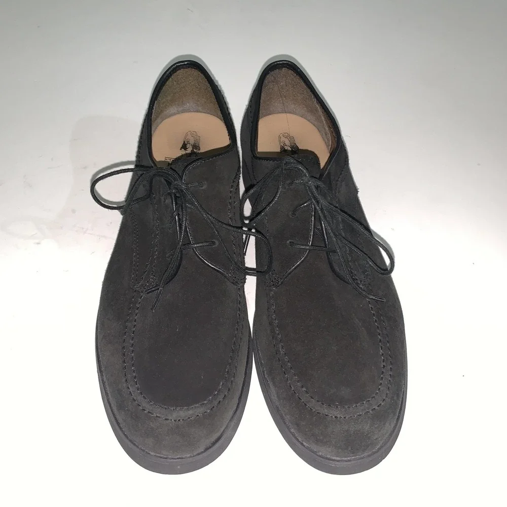 Hush Puppies Lupine Shoes Womens 10 Black Suede Lace Up Moc Toe Comfort